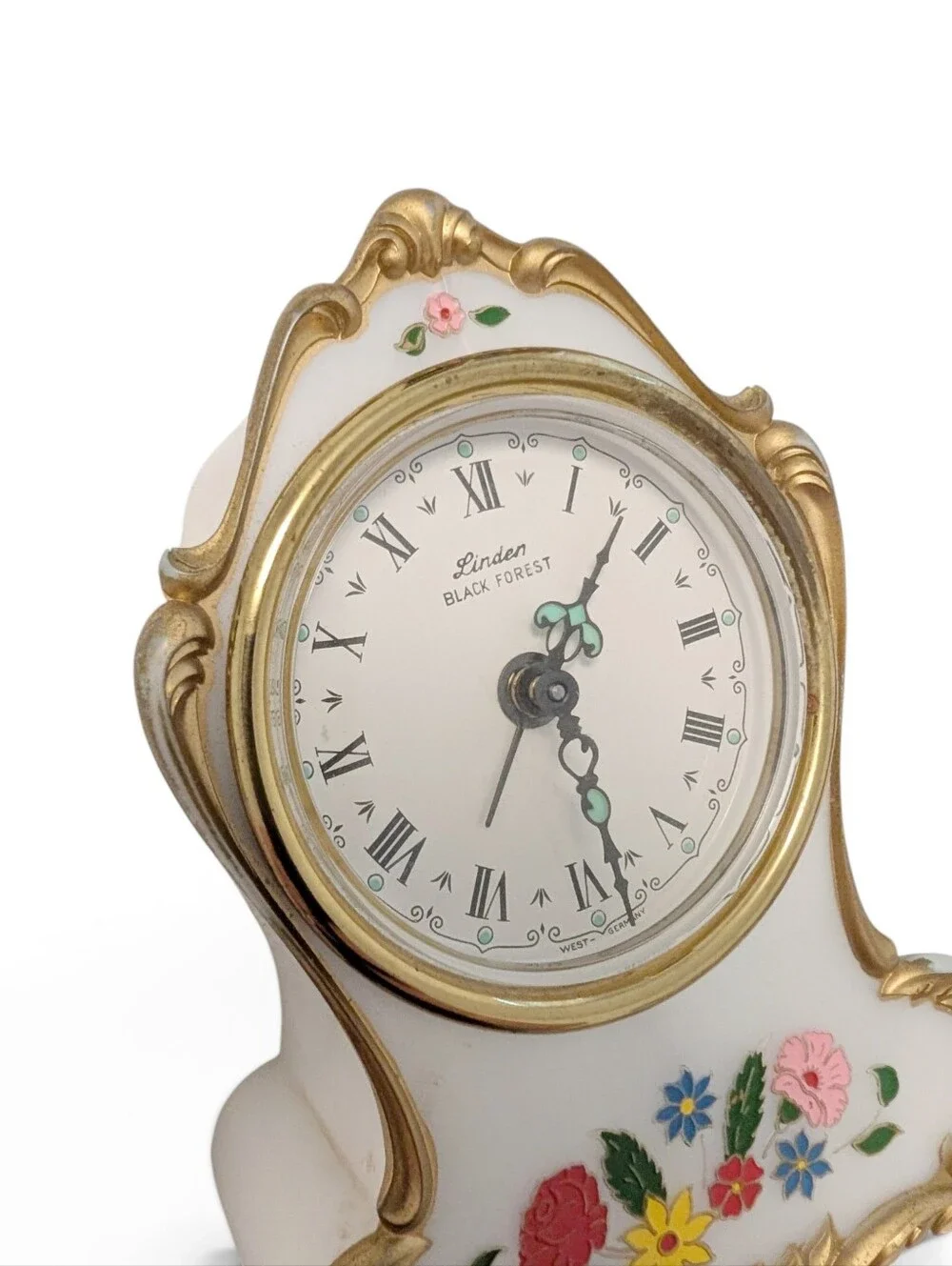 VINTAGE Linden Black Forest Clock Miniature Musical Alarm West Germany 4.5”
